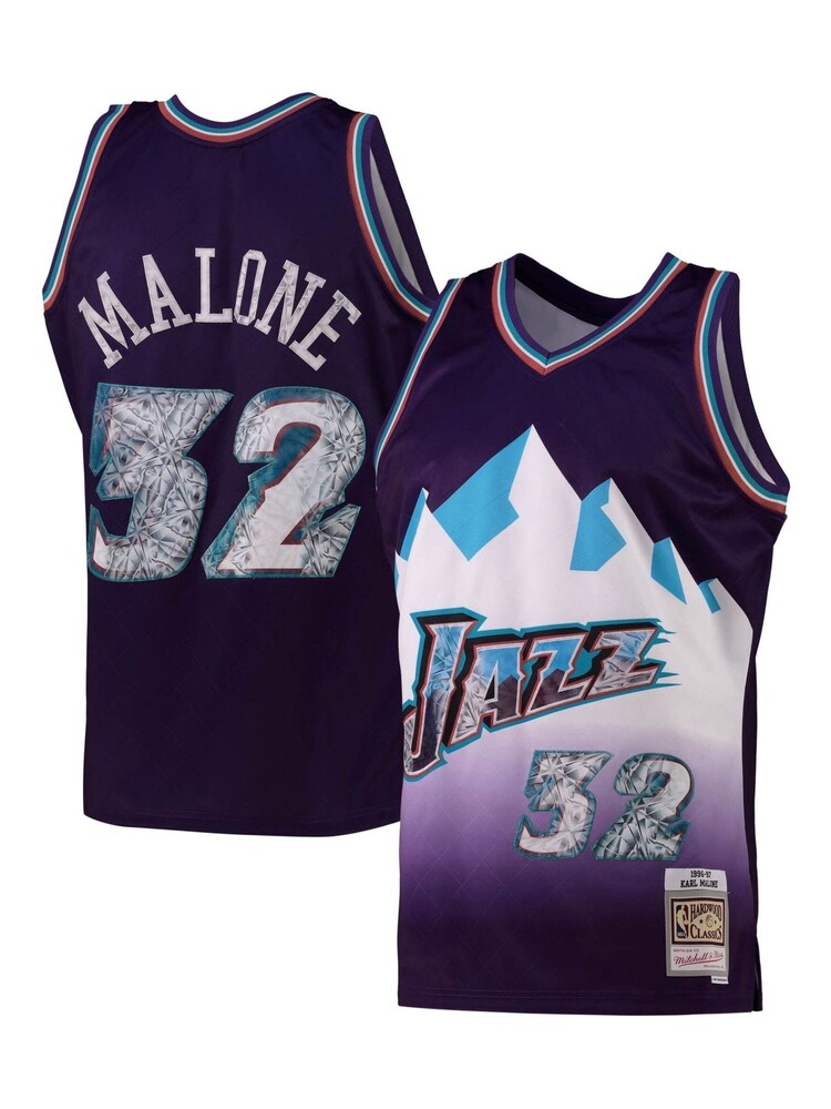 Fanatics Blue NBA Utah Jazz Mitchell And Ness 75th Anniversary Icon Swingman Jersey - Karl Malone - Image 1 of 3