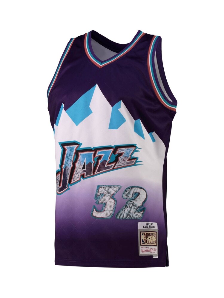 Fanatics Blue NBA Utah Jazz Mitchell And Ness 75th Anniversary Icon Swingman Jersey - Karl Malone - Image 2 of 3