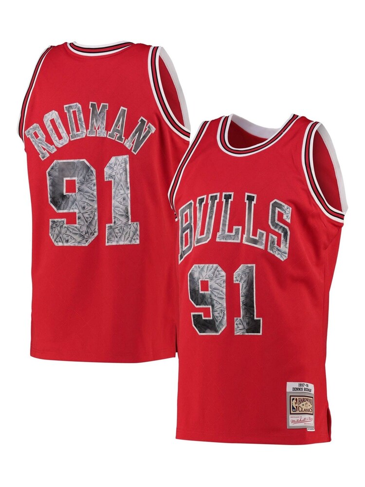 Fanatics Red NBA Chicago Bulls Mitchell and Ness 75th Anniversary Icon Swingman Jersey - Image 1 of 3