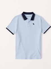 Abercrombie & Fitch Blue Pique Polo Shirt - Image 1 of 1
