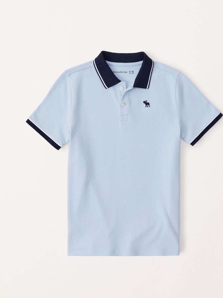 Abercrombie & Fitch Blue Pique Polo Shirt - Image 1 of 1 Abercrombie & Fitch Blue Pique Polo Shirt - Image 1 of 1