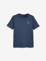 modra - Abercrombie & Fitch majica s kratkimi rokavi in majhnim logotipom  - Slika 1 iz 3