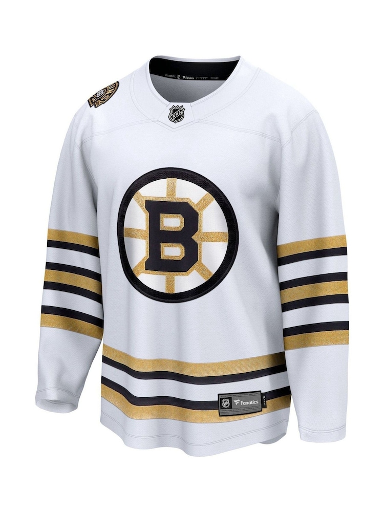 Fanatics NHL Boston Bruins Replica Breakaway Away Anniversary White Jersey - Image 2 of 3