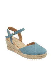 Lotus Blue Wedge Espadrille Shoes - Image 1 of 4
