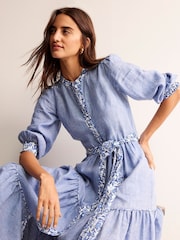Boden Blue Ava Chambray Maxi Dress - Image 4 of 6