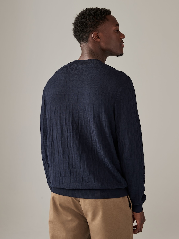 Armani Exchange Logo Monogram Print Jumper - Image 2 of 5