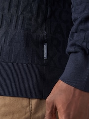 Armani Exchange Logo Monogram Print Jumper - Image 4 of 5