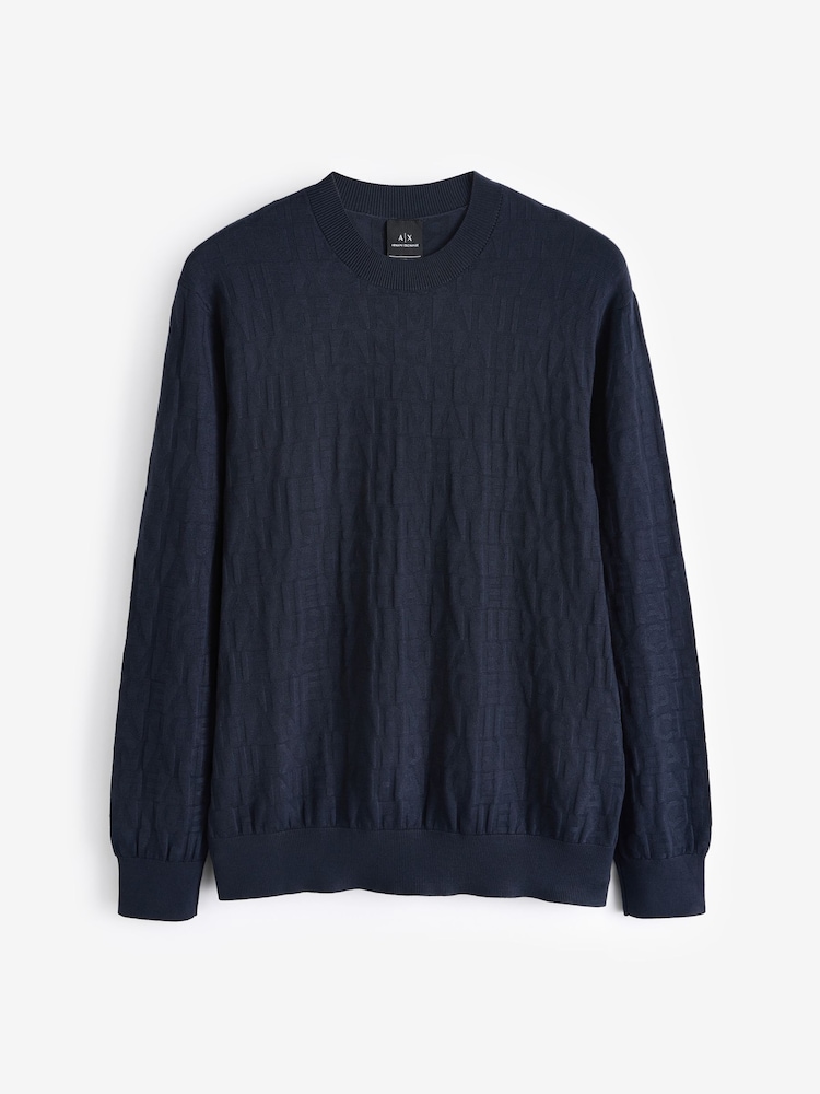 Armani Exchange Logo Monogram Print Jumper - Image 5 of 5