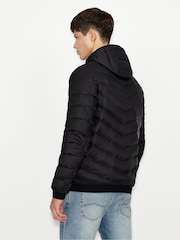 Armani Exchange Hooded Puffer Black Jacket - Image 2 of 6