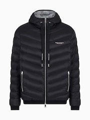 Armani Exchange Hooded Puffer Black Jacket - Image 6 of 6