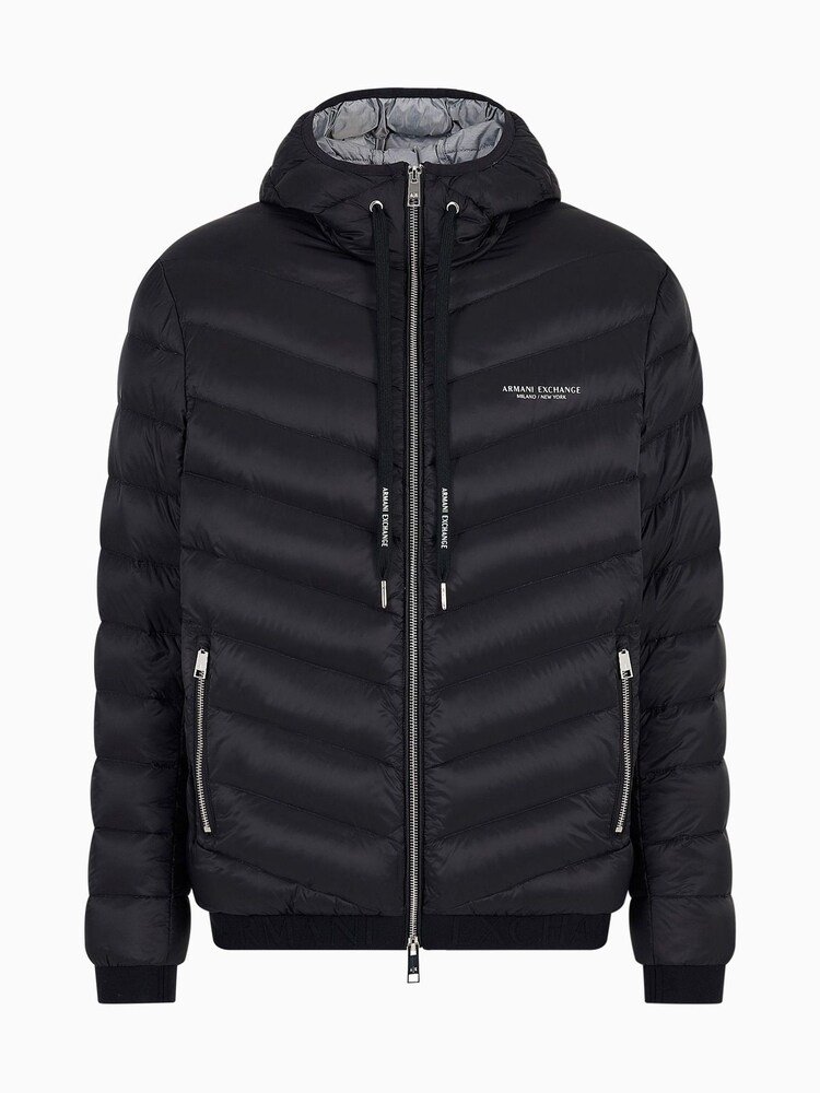 Armani Exchange Hooded Puffer Black Jacket - Image 6 of 6 Armani Exchange Hooded Puffer Black Jacket - Image 6 of 6