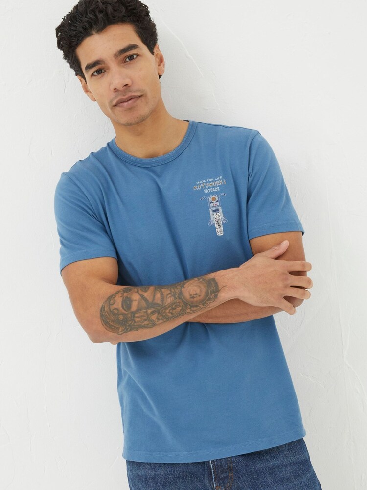 FatFace Blue Motoworks T-Shirt - Image 1 of 5