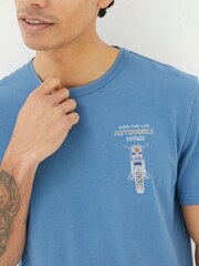 FatFace Blue Motoworks T-Shirt - Image 3 of 5