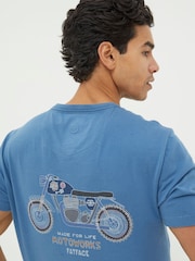 FatFace Blue Motoworks T-Shirt - Image 4 of 5
