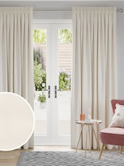 Ivory Cream 100% Cotton Made to Measure Curtains - Image 1 of 9