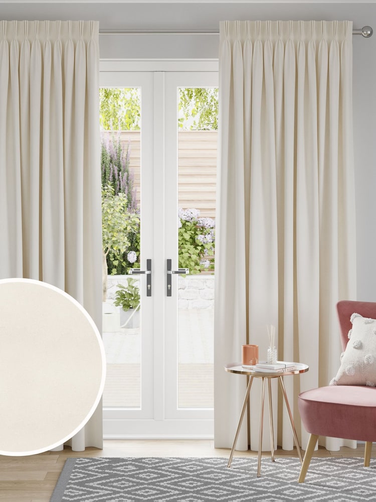 Ivory Cream 100% Cotton Made to Measure Curtains - Image 1 of 9 Ivory Cream 100% Cotton Made to Measure Curtains - Image 1 of 9