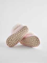 The White Company Pink Faux Fur Boot Slippers - Image 4 of 6