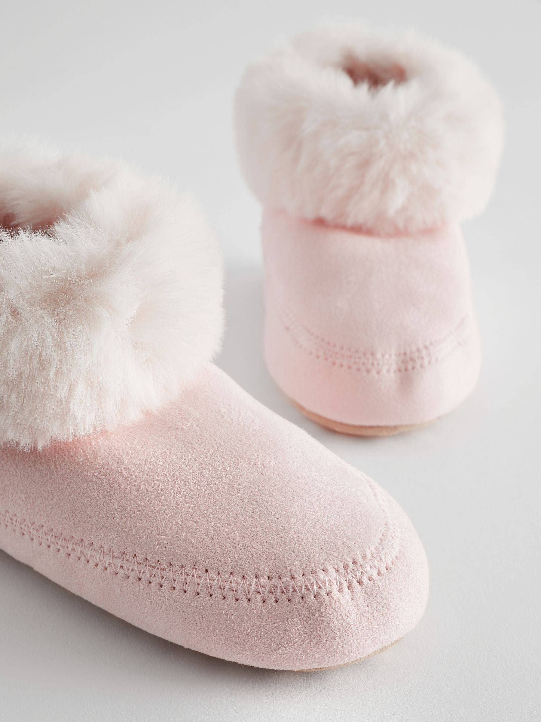 Buy The White Company Pink Faux Fur Boot Slippers from Next Luxembourg