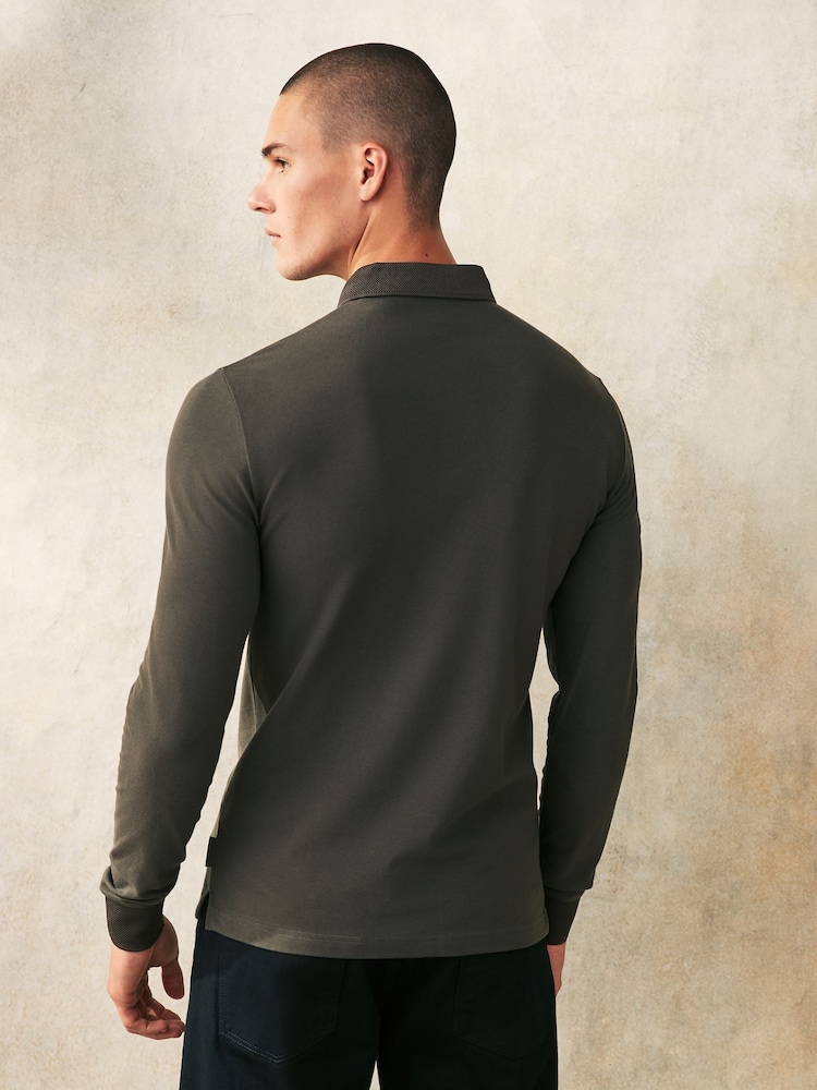 Vert olive - Polo Armani Exchange à manches longues - Image 2 of 5