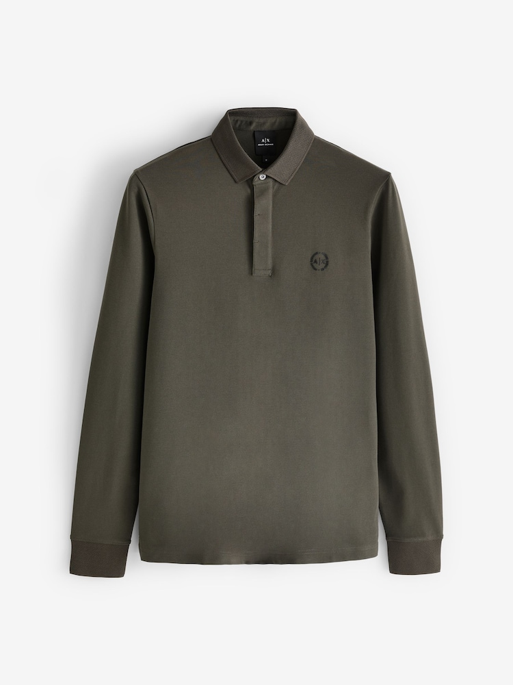 Vert olive - Polo Armani Exchange à manches longues - Image 5 of 5