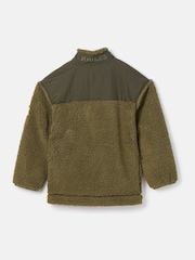 Joules Boys' Billy Khaki Green Half Zip Borg Fleece - Image 3 of 6