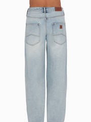 Armani Exchange Relaxed Fit Light Wash Loose Denim 100% Cotton Jeans - Image 2 of 8