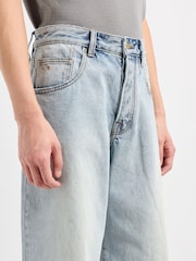 Armani Exchange Relaxed Fit Light Wash Loose Denim 100% Cotton Jeans - Image 6 of 8