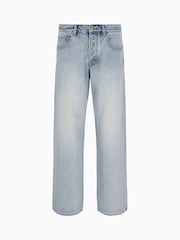 Armani Exchange Relaxed Fit Light Wash Loose Denim 100% Cotton Jeans - Image 7 of 8