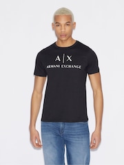 Schwarz - Armani Exchange Logo T-Shirt aus 100 % Baumwolle - Bild 1 von 6
