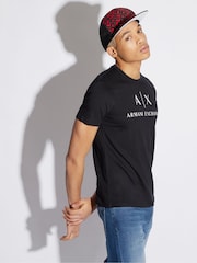 Schwarz - Armani Exchange Logo T-Shirt aus 100 % Baumwolle - Bild 2 von 6