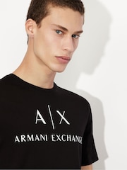 Schwarz - Armani Exchange Logo T-Shirt aus 100 % Baumwolle - Bild 3 von 6