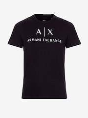 Schwarz - Armani Exchange Logo T-Shirt aus 100 % Baumwolle - Bild 6 von 6