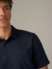 Armani Exchange Logo Print 100% Cotton Polo Shirt - Image 3 of 4
