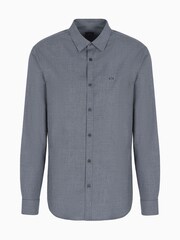 Armani Exchange Navy Houndtooth Long Sleeve 100% Cotton Shirt - Image 5 of 5