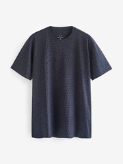 Armani Exchange T-Shirt aus 100% Baumwolle mit marineblauem Monogramm-Logo-Print - Bild 4 von 4