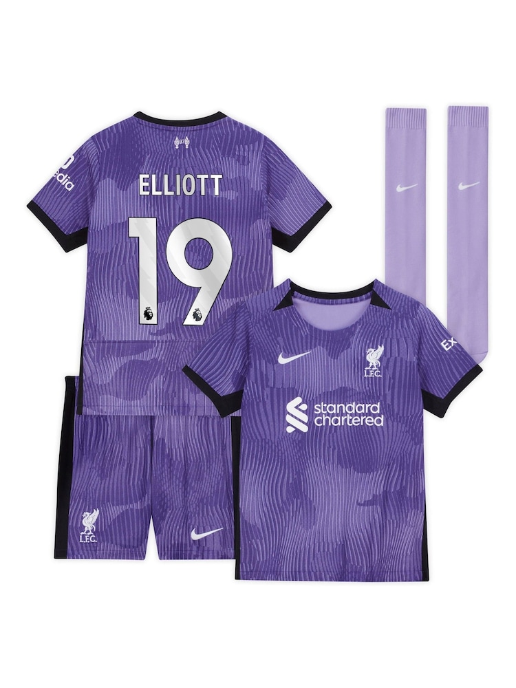 Nike Purple Liverpool Third Stadium Kit Shirt 2023-24 Little Kids - Image 1 of 3