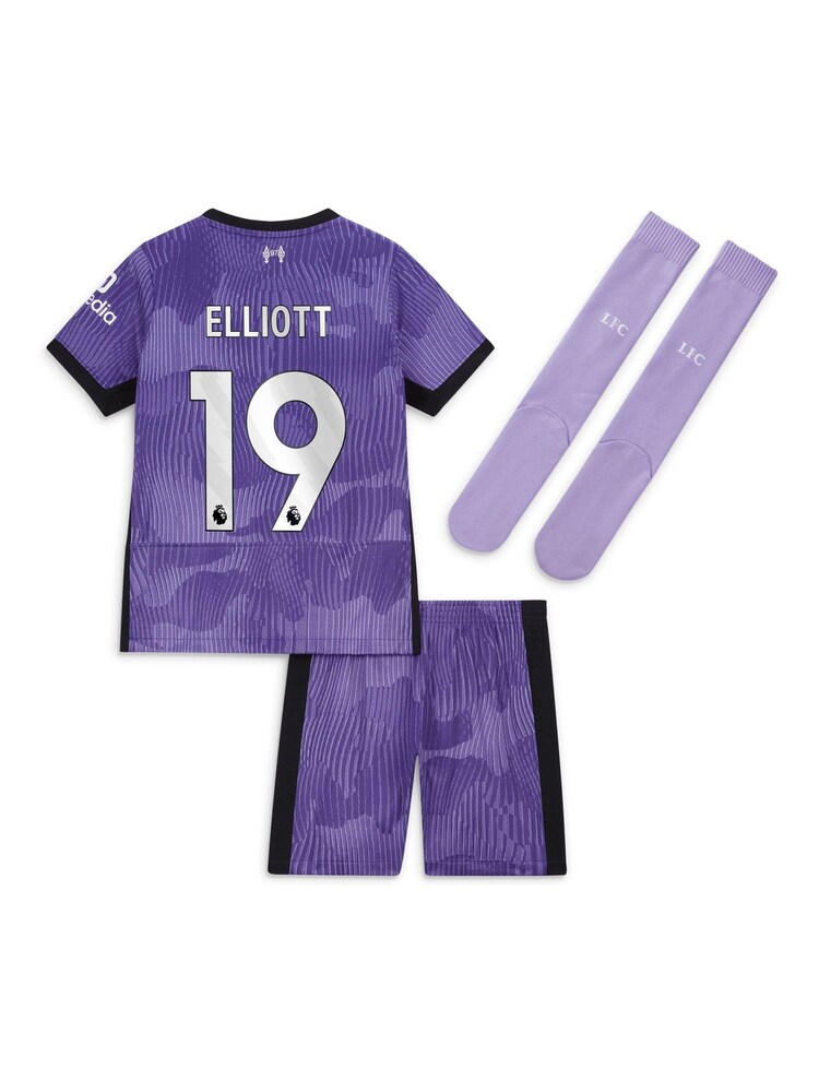 Nike Purple Liverpool Third Stadium Kit Shirt 2023-24 Little Kids - Image 3 of 3