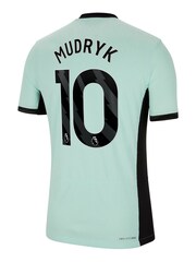 Nike Green Chelsea Third Vapor Match Shirt 2023-24 - Mudryk 10 - Image 3 of 3