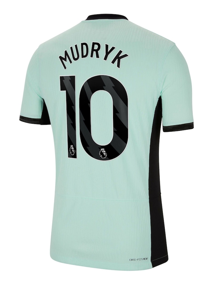 Nike Green Chelsea Third Vapor Match Shirt 2023-24 - Mudryk 10 - Image 3 of 3