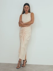 Reiss Blush Felicity Ruched Bodycon Midi Dress - Image 3 of 6