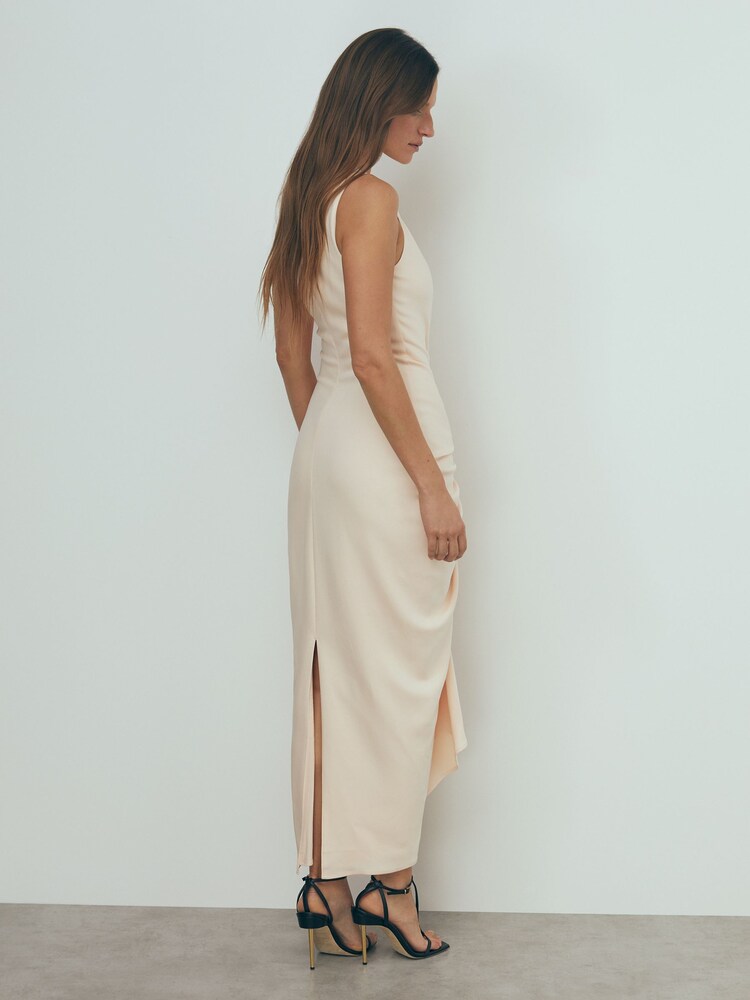 blush ruched midi dress Buy Reiss Blush Cyra One-Shoulder Ruched-Jersey Midi Dress from Next USA