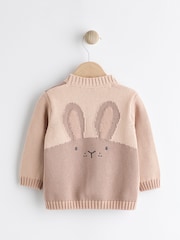 Beige Baby Bunny 100% Cotton Knitted Cardigan - Image 2 of 7