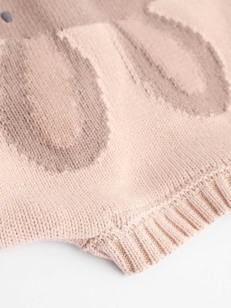 Beige Baby Bunny 100% Cotton Knitted Cardigan - Image 7 of 7