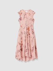 Reiss Blush Becci Printed Open Back Midi Dress - Image 2 of 5