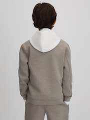 Reiss Taupe Medina Interlock Jersey Zip-Through Jacket - Image 3 of 6
