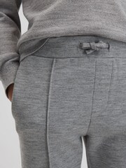 Reiss Soft Grey Premier Senior Interlock Jersey Drawstring Joggers - Image 4 of 6