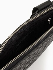 Armani Exchange Elba Textured Flat Crossbody Black Bag - Image 3 of 4