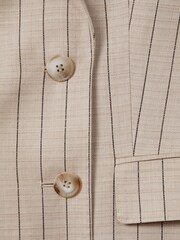 Reiss Neutral Odette Petite Wool Blend Striped Double Breasted Waistcoat - Image 6 of 7
