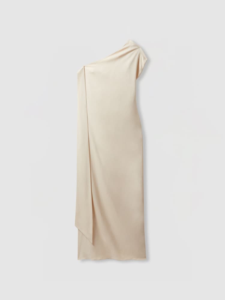Reiss Beatrice One-Shoulder-Maxikleid mit Drapierung hinten - Bild 2 von 5