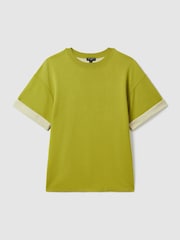 Reiss Green Tess Knitted Silk Blend Top with Cashmere - Image 2 of 5